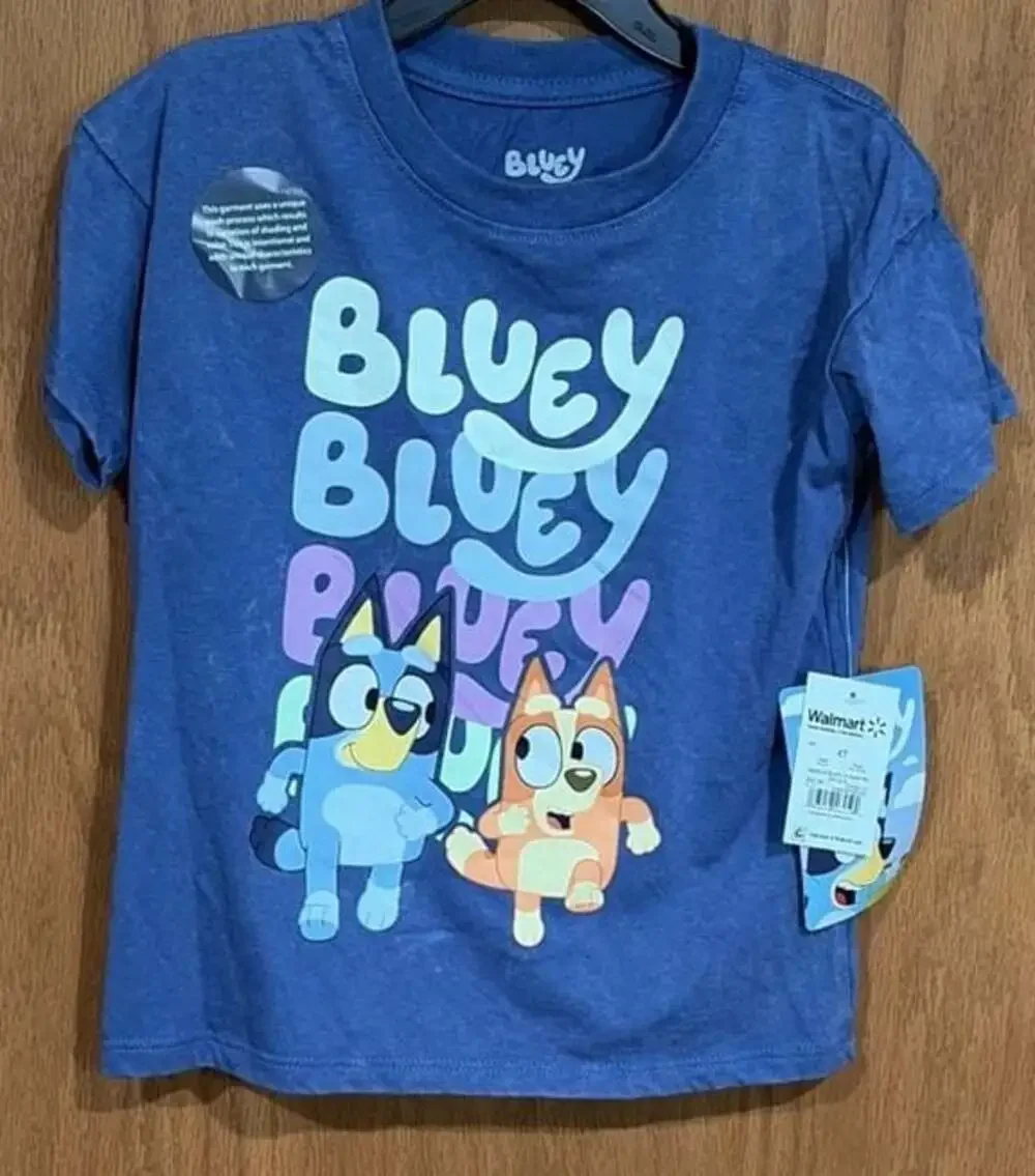 Bluey Toddler Short Sleeve Graphic Crewneck T-Shirt, Blue, 4T